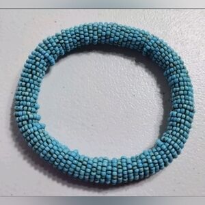 Light Blue Seed Bead Bangle